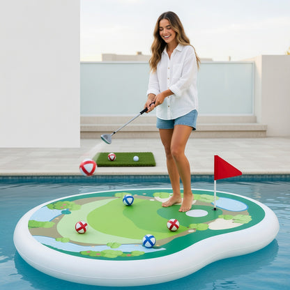 Inflatable Pool Golf Game for Water Fun